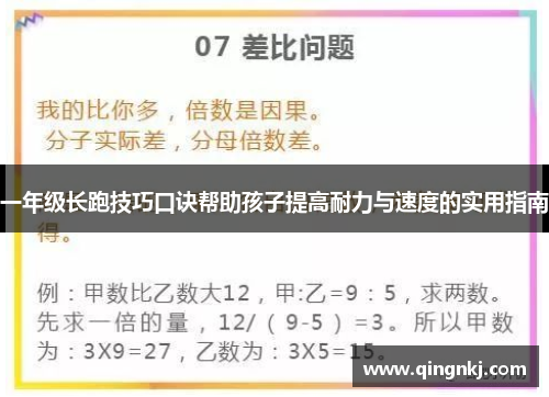 一年级长跑技巧口诀帮助孩子提高耐力与速度的实用指南